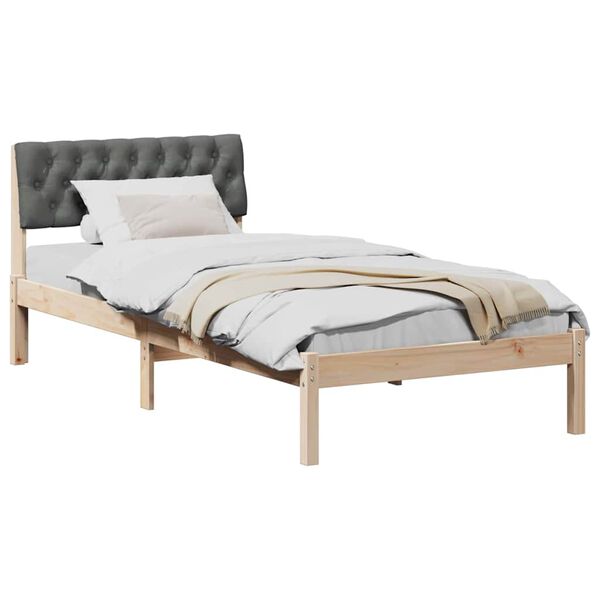 vidaXL Bedframe Bruin en donkergrijs 90 x 200 cm Massief grenenhout