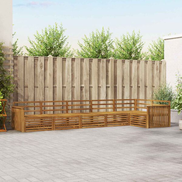 vidaXL Buiten bankenset 6 pcs Naturel Massief Acaciahout