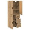 vidaXL Hoge kast met lade 2 pcs Artisan Eiken Bewerkt hout