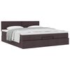 vidaXL Ottoman bed met matras 160x200cm stof donkerbruin