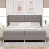 vidaXL Boxspringbed met Matras Donkergrijs 90x190 cm Taupe Stof