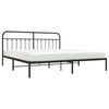 vidaXL Bedframe met hoofdbord metaal zwart 200x200 cm