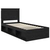 vidaXL Bedframe met hoofdeinde Zwart 90 x 190 cm Massief grenenhout