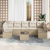 vidaXL Tuin Sofa Set 8 pcs Beige en Cr&egrave;me Poly rattan, staal en glas