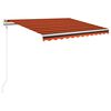 vidaXL Luifel automatisch met LED windsensor 350x250 cm oranje bruin