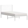 vidaXL Bedframe met hoofdbord metaal wit 100x190 cm
