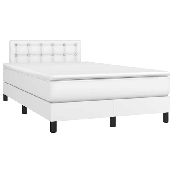 vidaXL Boxspring met matras en LED kunstleer zwart 120x190 cm