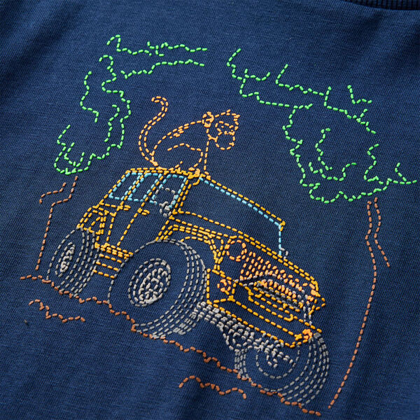 Kindershirt met lange mouwen 128 marineblauw