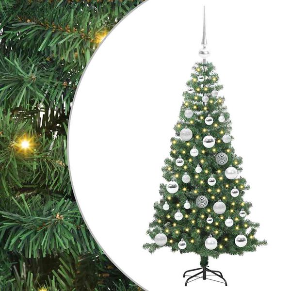 vidaXL Kerstboom met 150 LED met standaard Groen 120 cm PVC