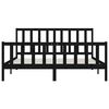 vidaXL Bedframe massief hout zwart 180x200 cm