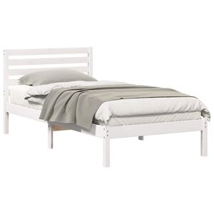 vidaXL Bedframe met hoofdeinde Wit 80 x 200 cm Massief grenenhout