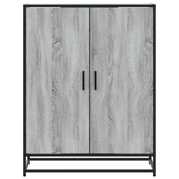 vidaXL Schoenenkast 75x38x97,5 cm bewerkt hout en metaal grijs sonoma