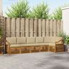 vidaXL Hoekbank Set 6 pcs Natuurlijk en Beige Massief Acaciahout