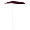 vidaXL Parasol half met paal 180x90 cm bordeauxrood