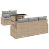 vidaXL Tuin Sofa Set 6 st Beige Poly Rattan