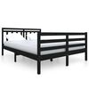 vidaXL Bedframe massief hout zwart 140x190 cm