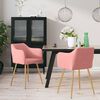 vidaXL Eetkamerstoelen 2 st fluweel roze