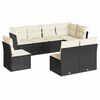 vidaXL 8-delige Loungeset met kussens poly rattan zwart