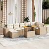 vidaXL 8-delige Loungeset met kussens poly rattan beige
