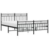 vidaXL Bedframe met hoofd- en voeteneinde metaal zwart 150x200 cm