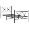 vidaXL Bedframe met hoofd- en voeteneinde metaal zwart 90x190 cm