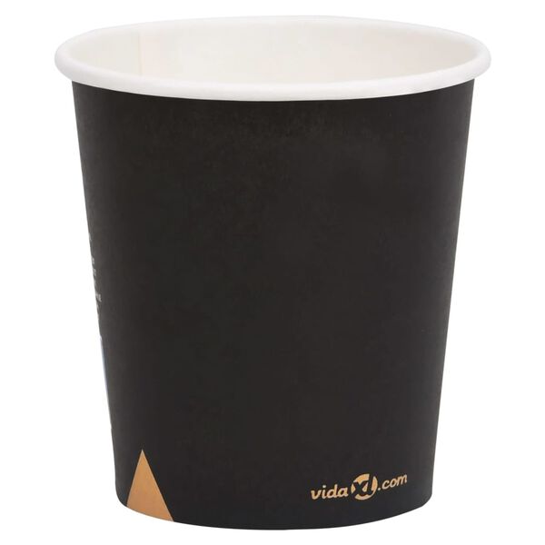 vidaXL 1000 st Koffiebekers 200 ml papier zwart