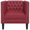 vidaXL Fauteuil Chesterfield-stijl kunstleer wijnrood