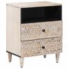 vidaXL Bed kast Wit 50 x 33 x 60 cm Massief Mango Hout