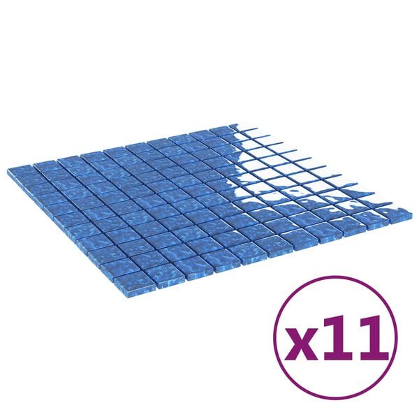 vidaXL Moza&iuml;ek Tegel 11 pcs Blauw 50 x 50 cm Glas