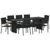 vidaXL Tuin eettafelset 9 st Zwart poly rattan