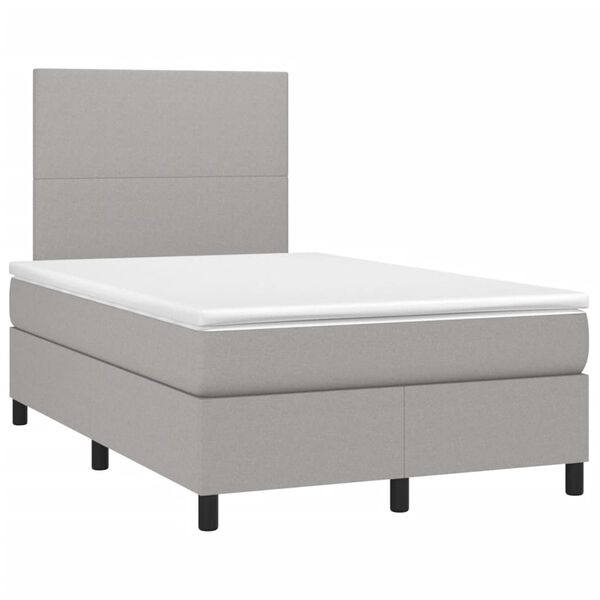 vidaXL Boxspring met matras stof lichtgrijs 120x190 cm