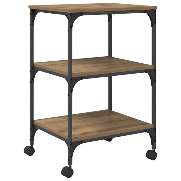 vidaXL Printerstand Artisan Eiken 50 x 41 x 75 cm Bewerkt hout