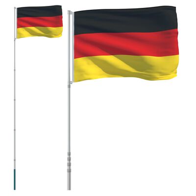 vidaXL Vlag met vlaggenmast Duitsland 5,55 m aluminium