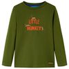 vidaXL Kindershirt met lange mouwen 104 donkerkakikleurig