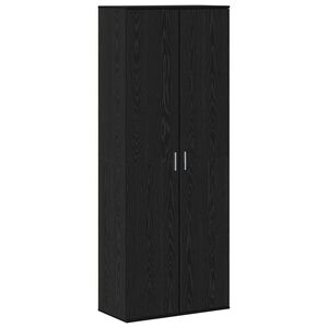 vidaXL Hoge kast Zwart Eiken 70 x 33.5 x 180 cm Bewerkt hout