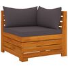 vidaXL 6-delige Loungeset met kussens massief acaciahout