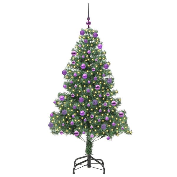 vidaXL Kerstboom met 300 LED met standaard Groen 180 cm PVC