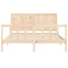 vidaXL Bedframe met hoofdbord massief hout