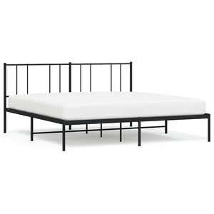 vidaXL Bedframe met hoofdbord metaal zwart 183x213 cm