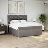 vidaXL Boxspring met matras stof taupe 200x200 cm