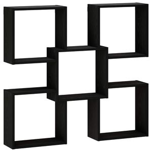 vidaXL Wandplank Zwart 99,5 x 17 x 91 cm Bewerkt hout