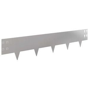 vidaXL Gazonrand 50 st 100 x 20 cm Staal Zilverkleurig