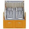 vidaXL Strandstoel met kussens poly rattan en hout wit en blauw