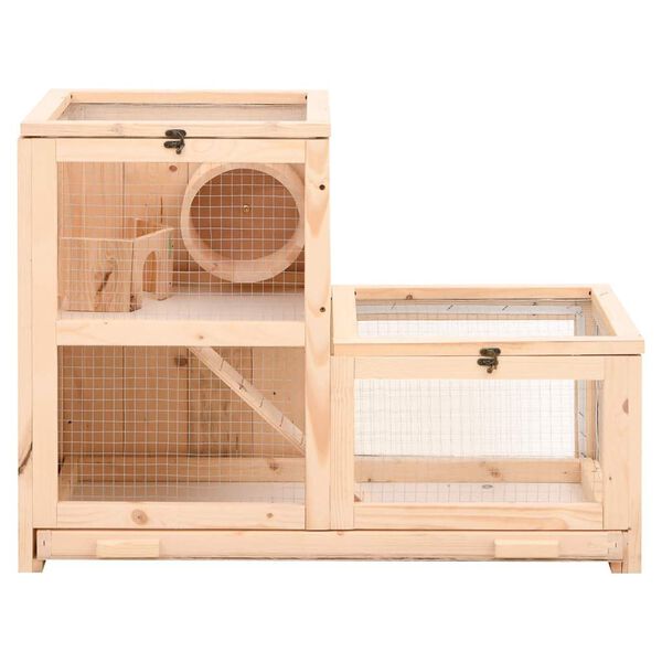 vidaXL Hamsterkooi 81x40x60 cm massief vurenhout