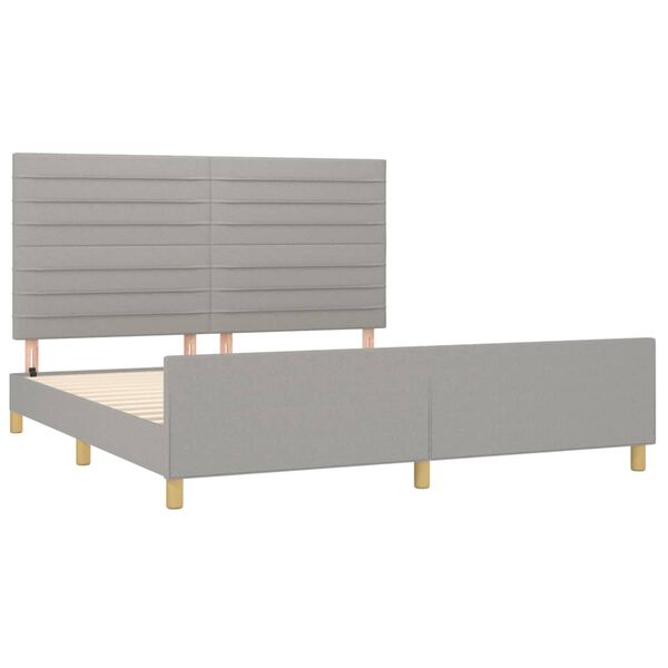 vidaXL Bedframe zonder matras stof lichtgrijs 160x200 cm