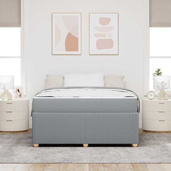 vidaXL Bedframe met matras met matras Lichtgrijs 160 x 200 cm Stof