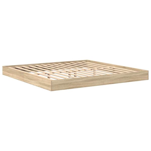 vidaXL Boekenkast Bed met plank Sonoma eiken 180 x 200 cm Bewerkt hout