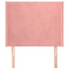 vidaXL Hoofdbord met randen 83x16x118/128 cm fluweel roze