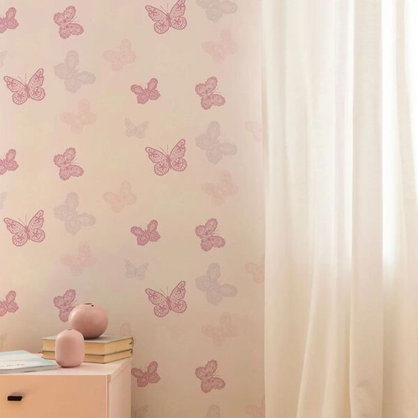 Noordwand Behang Kids @ Home Butterfly roze