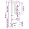 vidaXL Hoge kast Oudhout 69,5 x 34 x 180 cm Bewerkt hout
